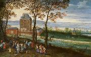 Jan Brueghel Schloss Mariemont mit Erzherzog Albrecht und Isabella Spain oil painting artist